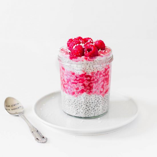 Vegan Raspberry Chia Pudding