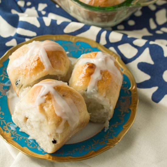 Blueberry-Lemon Hot Cross Buns