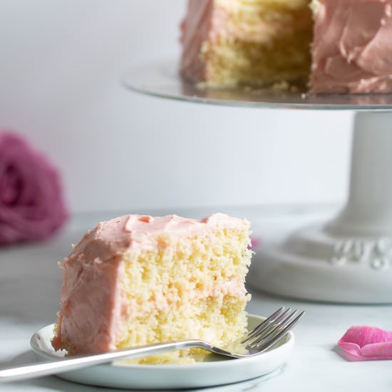 Lemon + Strawberry Layer Cake