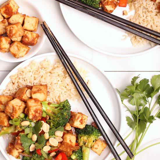 Broccoli Pepper Stir Fry with Tofu