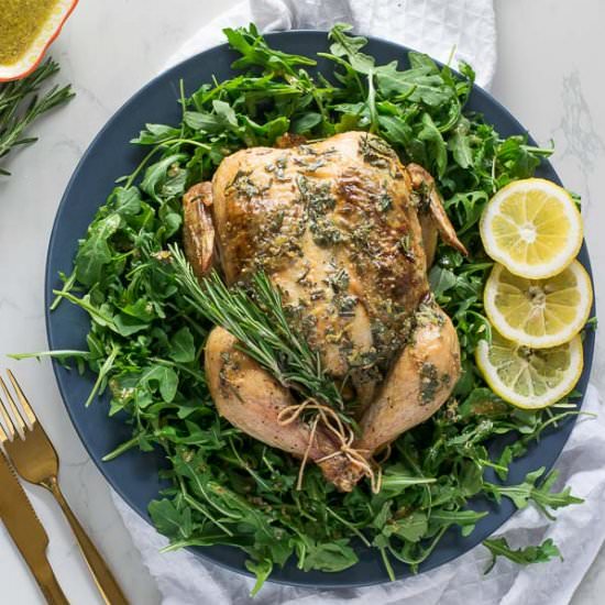 Roast Chicken w/ Dijon Herb Butter