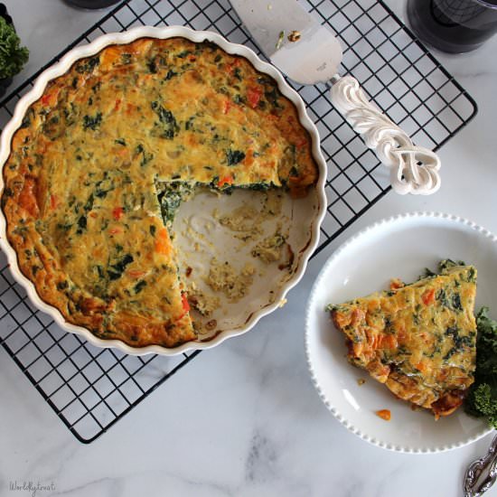 Crustless Vegetable &Sausage Quiche