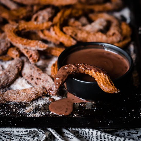 Churros with Chocolate Sauce