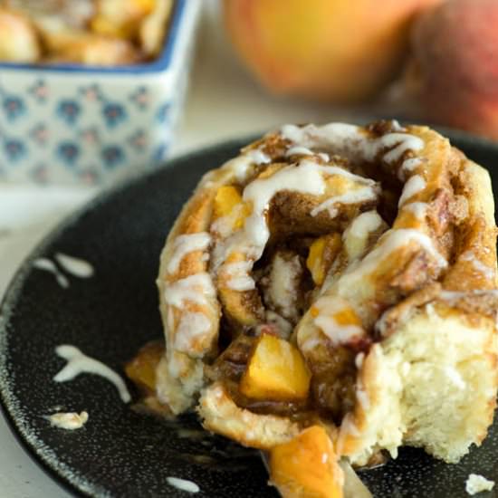 Peachy Cinnamon Rolls