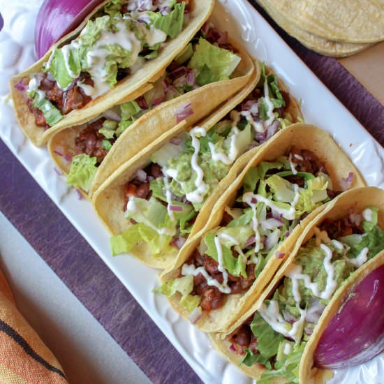Mushroom & black bean tacos