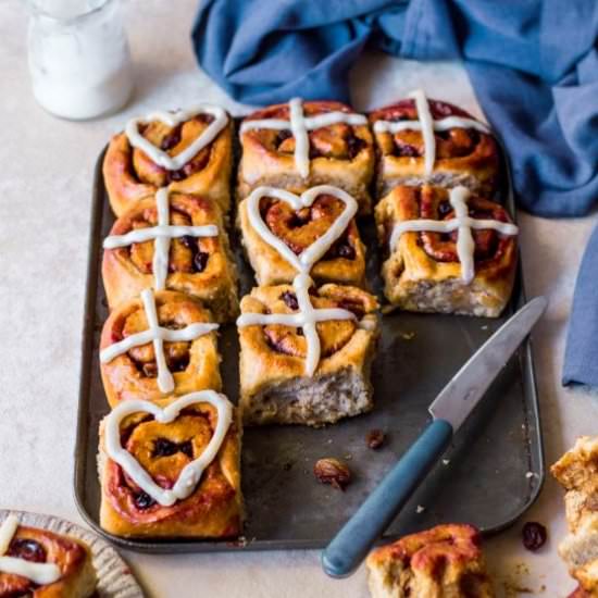 Hot Cross Bun Cinnamon Scrolls