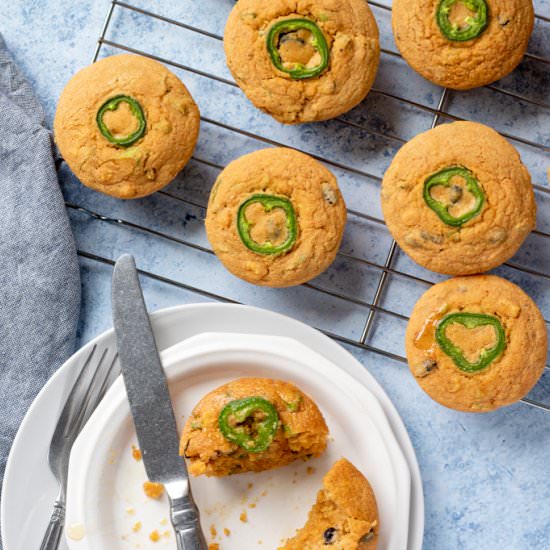 Vegan Jalapeno Cornbread Muffins