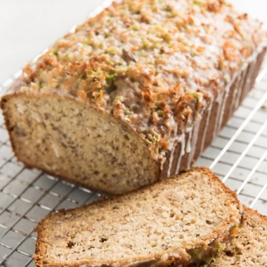 COCONUT LIME GLAZED BANANA BREAD