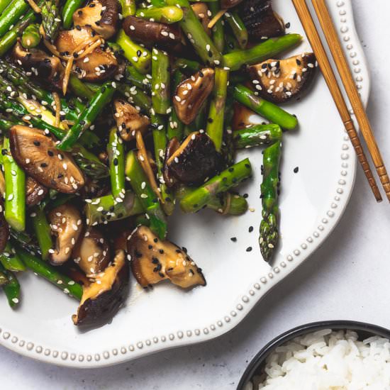 Asparagus Mushroom Ginger Stir Fry