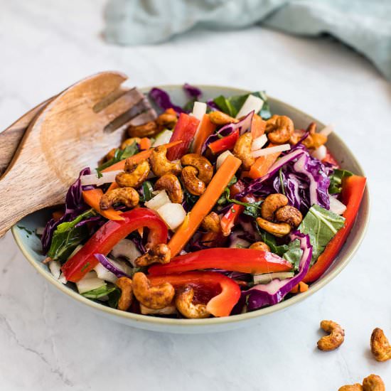 Chopped Salad with Sriracha Cashews