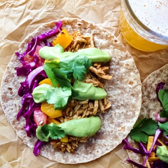 BBQ Pulled Tofu Tacos