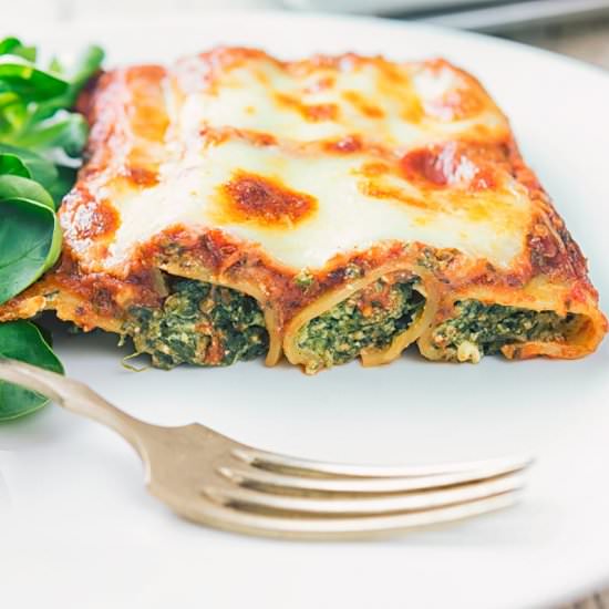 Goats Cheese and Spinach Cannelloni