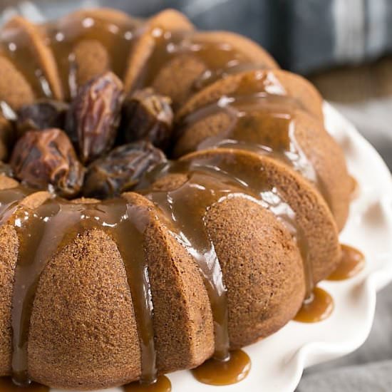 Caramel Topped Date Cake