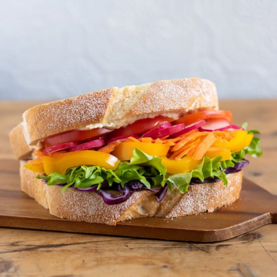 Rainbow Vegetable Sandwich