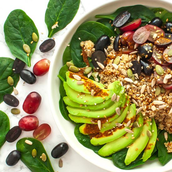 Quinoa Grape Salad with Avocado