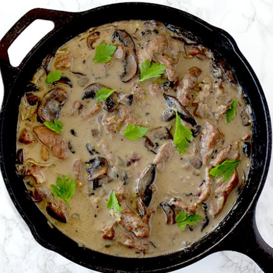 Dairy Free Beef Stroganoff