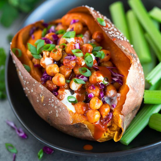 Buffalo Chickpea Sweet Potatoes