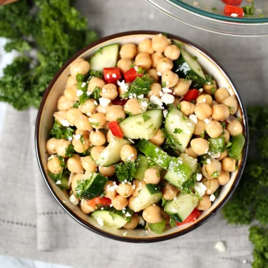 Cucumber Chickpea Salad