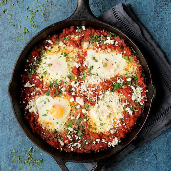 Shakshuka w/Red Lentils & Feta