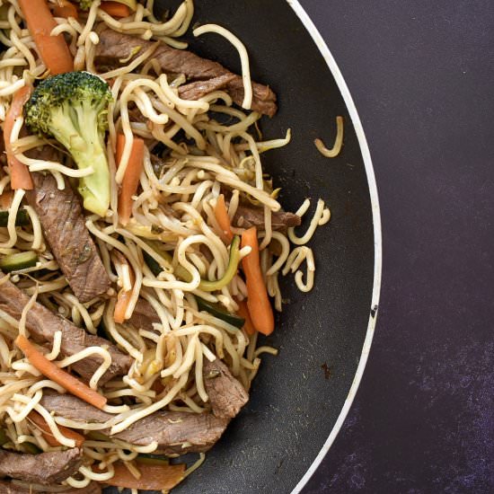 Leftover Roast Beef Chow Mein