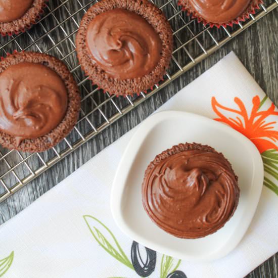 Fudgy Olive Oil Cupcakes