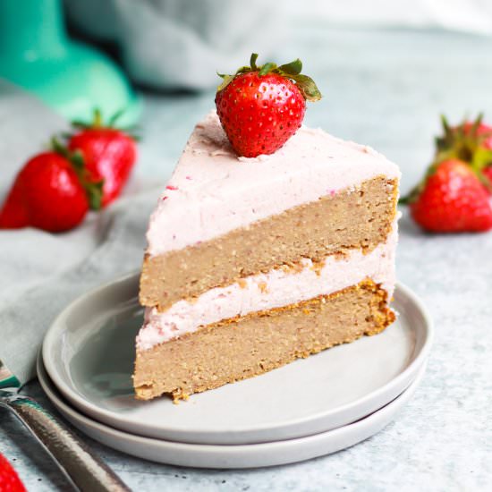 Vegan Homemade Strawberry Cake