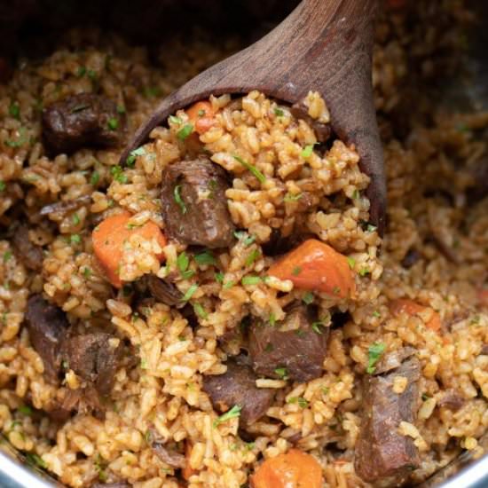 Instant Pot Beef Rice Pilaf