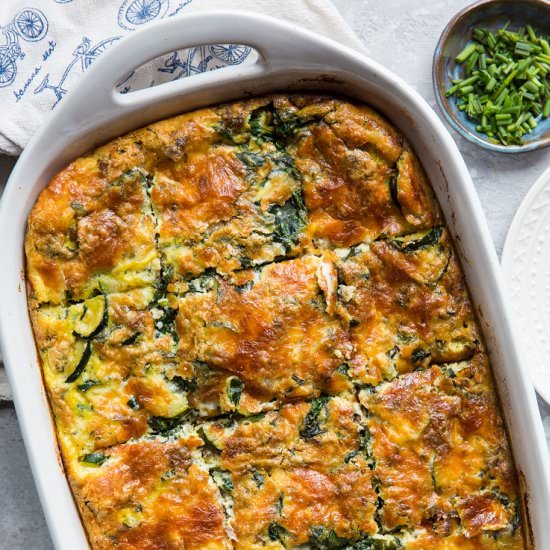 Zucchini Herb Sausage Egg Casserole