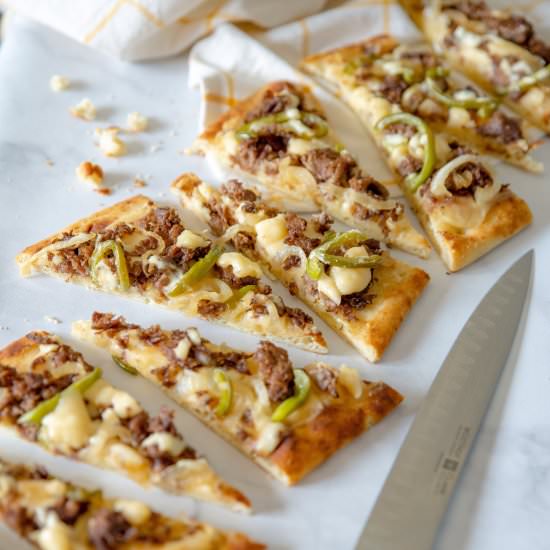 Philly Cheesesteak Flatbread
