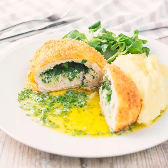 Buttery Chicken Kiev with Mash