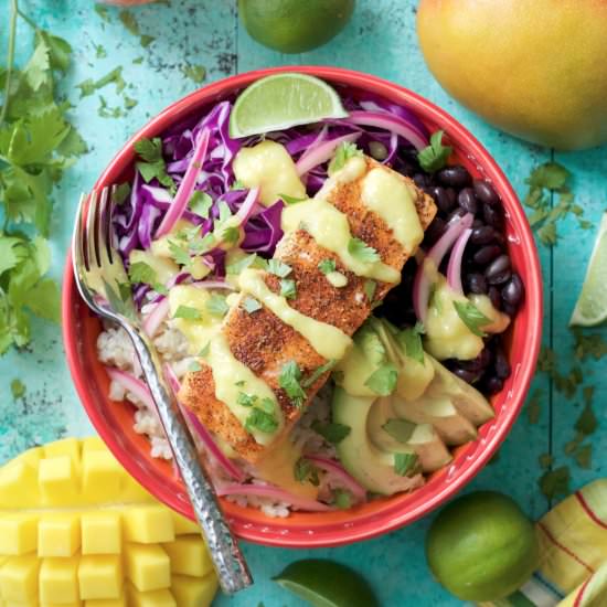 Mango Caribbean Salmon Bowl