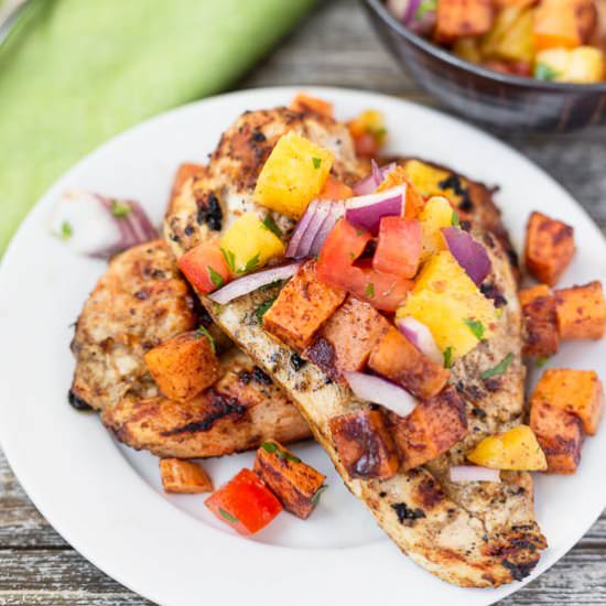 African Chicken & Pineapple Salsa
