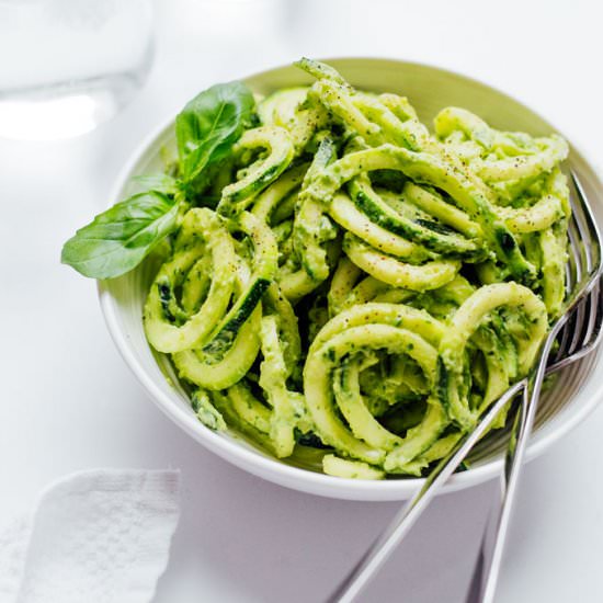 Zucchini Pasta with Creamy Avocado