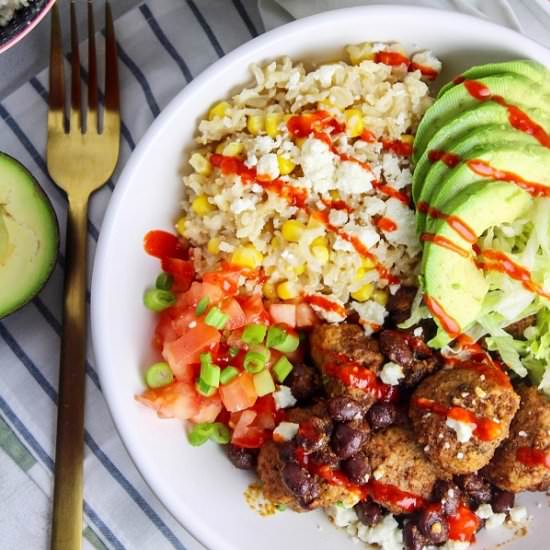 Chili Lime Meatball Burrito Bowls