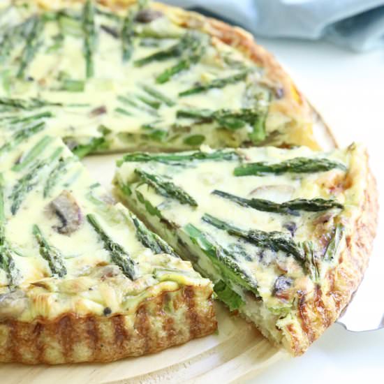 Mushroom, Asparagus and Leek Quiche