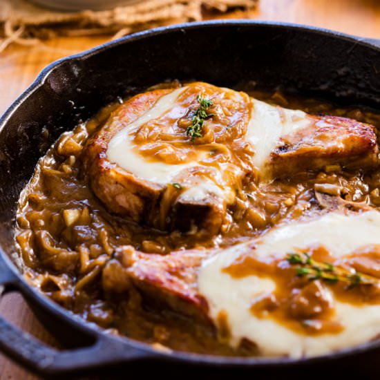 French Onion Smothered Pork Chops
