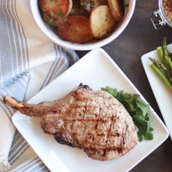 Grilled Pork Chops w/ Bacon Jam