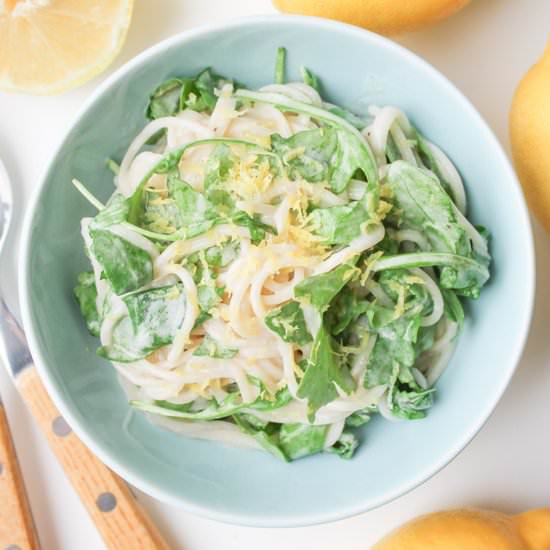GF Pasta with Goat Cheese & Arugula