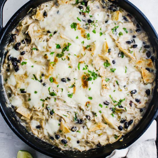 Chicken Verde Enchilada Skillet