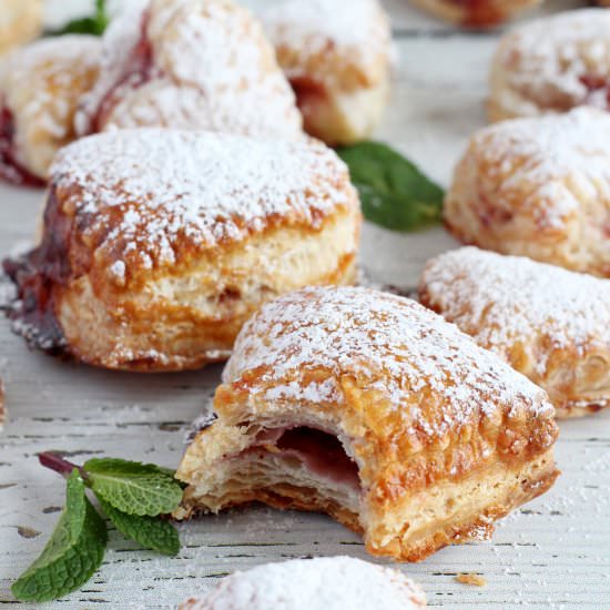 Strawberry puff hearts