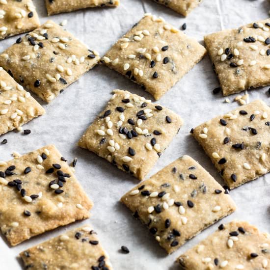 sesame seed olive oil crackers