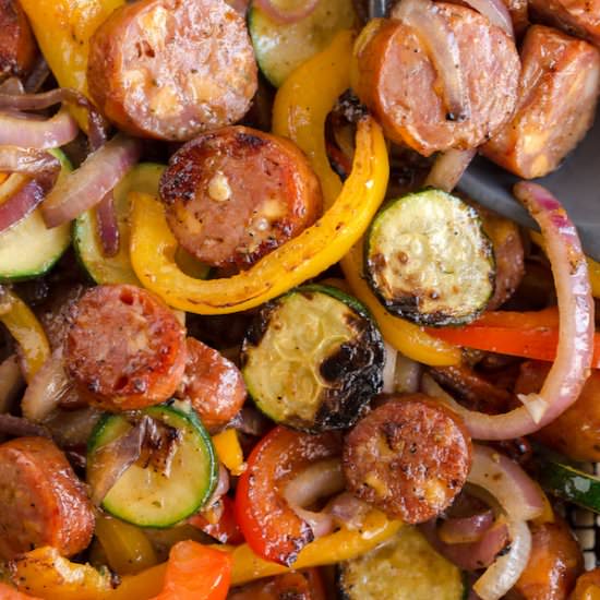 Cheddar Sausage and Pepper Skillet