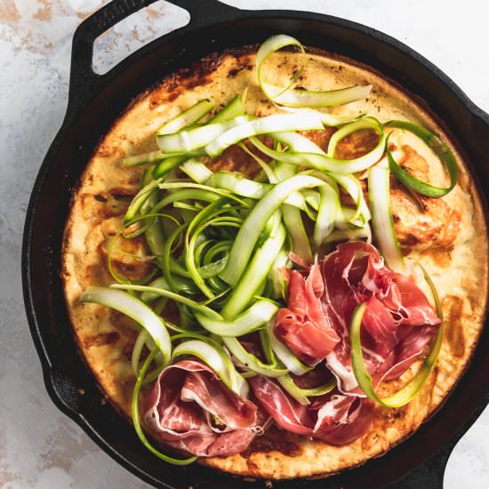 Gruyere and Asparagus Dutch Baby