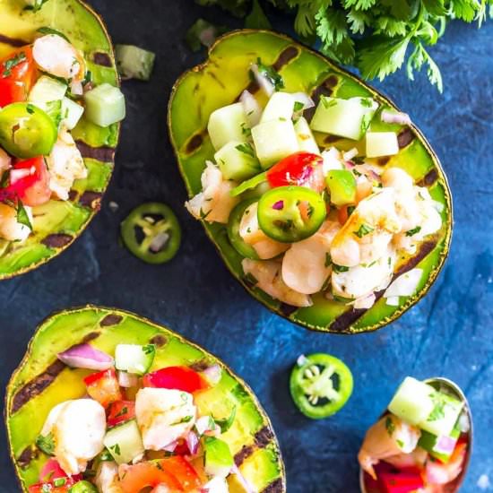 Grilled Shrimp Stuffed Avocados