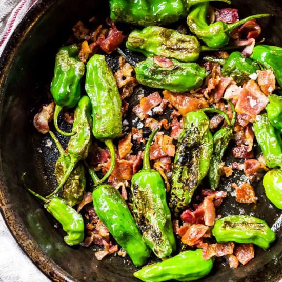 Keto Shishito Peppers with Bacon