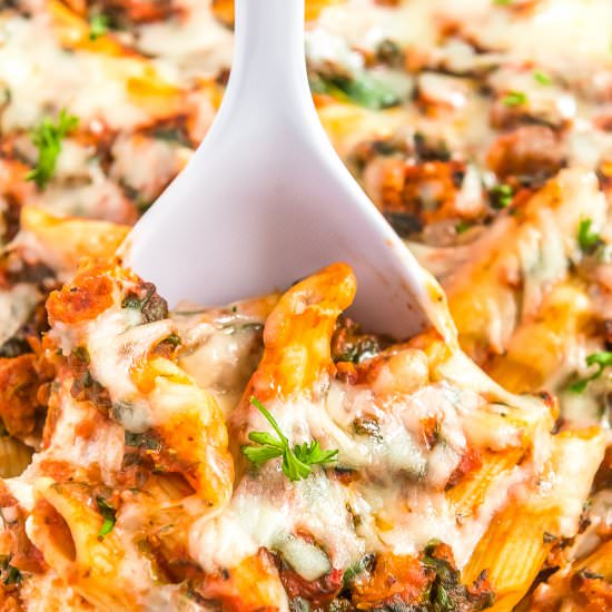 Turkey Florentine Pasta Bake