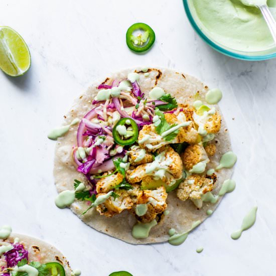 Mexican Roasted Cauliflower Tacos