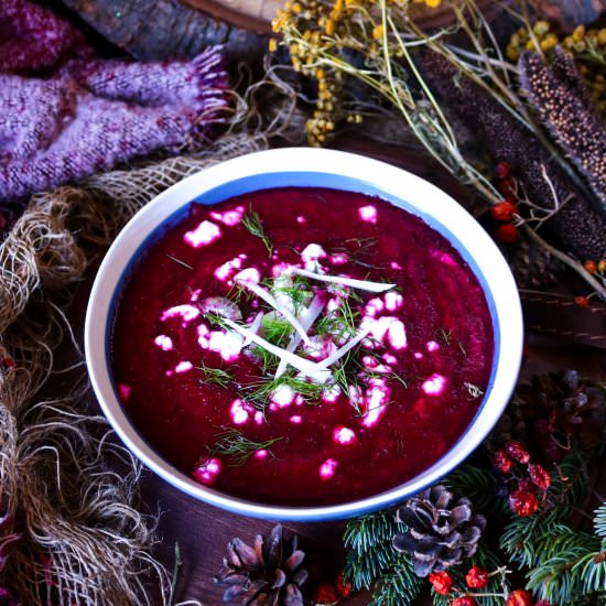 Roasted Beetroot Fennel Soup