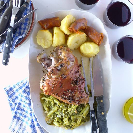 Roast Pork with Greens