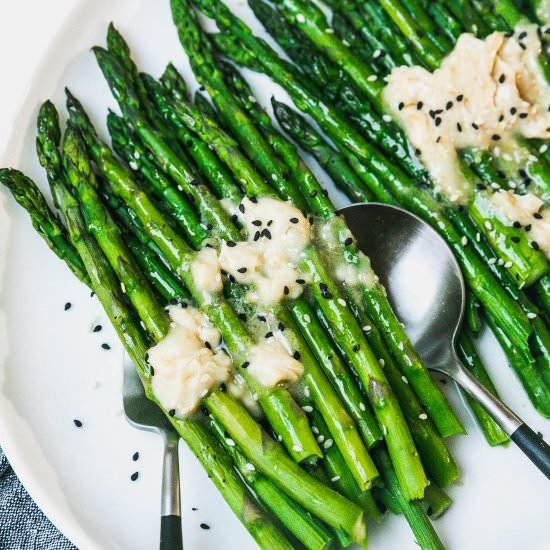 Asparagus with Sesame-Miso Butter